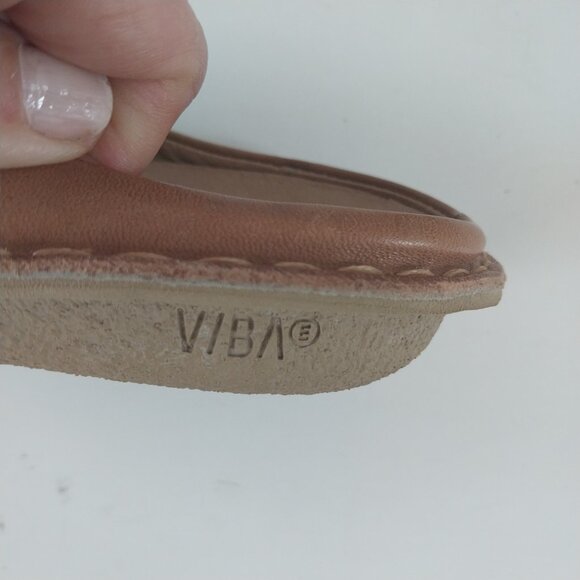 Vibae Roma Leather Shoes Womens 6.5-7 EU 37 Clogs Cognac Brown Slip On Comfort. - Picture 10 of 11